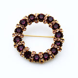 Weiss Amethyst Rhinestone Wreath Brooch