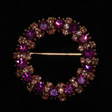 Weiss Amethyst Rhinestone Wreath Brooch