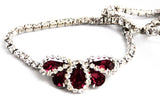 Weiss Fuchsia Rhinestone Necklace 1950's