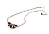 Weiss Fuchsia Rhinestone Necklace 1950's