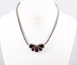 Weiss Fuchsia Rhinestone Necklace 1950's