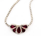 Weiss Fuchsia Rhinestone Necklace 1950's