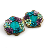 H. Weisz Rhinestone Clip On Earrings