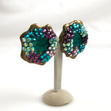 H. Weisz Rhinestone Clip On Earrings