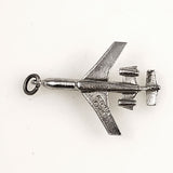 Sterling Jet Airplane Charm Pendant by Wells Vintage