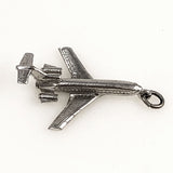 Sterling Jet Airplane Charm Pendant 