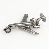 Sterling Jet Airplane Charm Pendant 