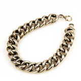 White Gold Filled Curb Bracelet Antique