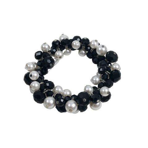 Bracelet - Black and White Flat Glass Beads - Handmade Originals – A STORE  NAMED STUFF