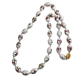 White Cloisonne Beaded Necklace