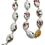 White Cloisonne Beaded Necklace