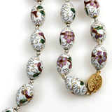 White Cloisonne Beaded Necklace