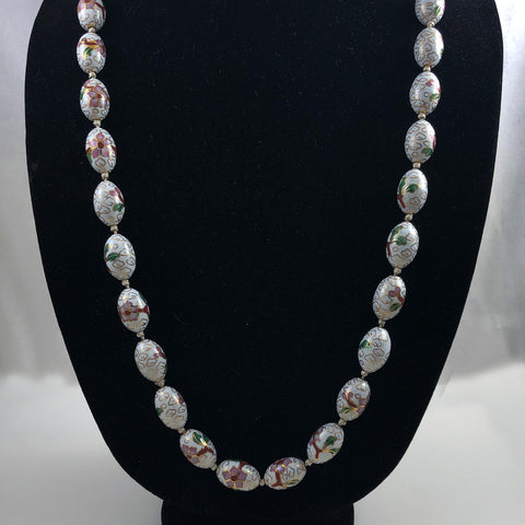 White Cloisonne Necklace