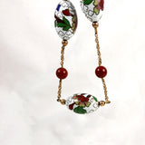 Vintage Chinese cloisonne gold necklace