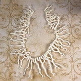 white coral branches long necklace