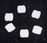 White Glass Flower - 2 Hole Beads