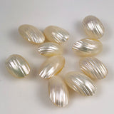 Silver mouth oval Two-Sided Shell Beads