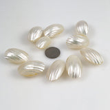 Silver mouth oval Shell Beads