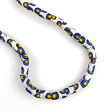 African Trade Bead White & Blue Millefiori Necklace