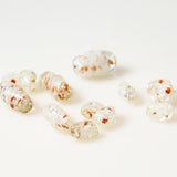 White & Copper Venetian Aventurine Twist Beads