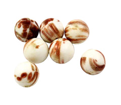 White & Copper Venetian Aventurine Round Beads 14mm (3)