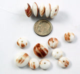 White & Copper Venetian Aventurine Rondelle Beads