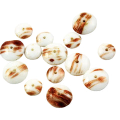 White & Gold Venetian Aventurine Rondelle Beads (8)