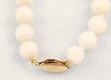 White Coral Rounds Necklace 6-7mm 14Kt Gold Clasp