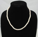 White Coral Rounds Necklace 6-7mm 14Kt Gold Clasp 19"
