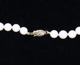 White Coral Rounds Necklace 6-7mm 14Kt Gold Clasp 19"
