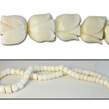 White Coral Carved Tulip Beads