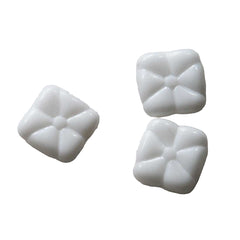 White Glass Flower - 2 Hole Beads - Vintage (6)