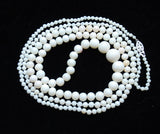 Victorian White Coral Rounds Necklace Rope Length in a circle