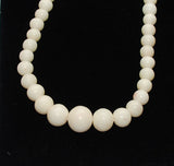 Victorian White Coral Rounds Necklace Rope Length