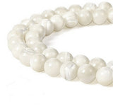 White Mother of Pearl Round Beads
