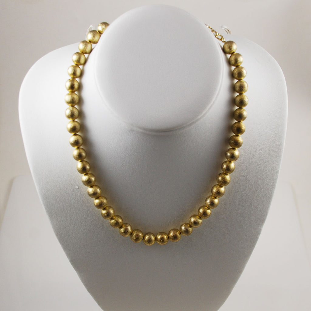 Whiting & Davis Gold Beaded Necklace Vintage