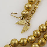 Whiting & Davis Gold Beaded Necklace Vintage