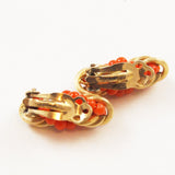 Winard Coral Gold Filled Earrings Signed Vintage