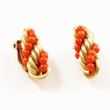 Winard Coral Gold Filled Earrings Signed Vintage