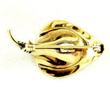 Back of Windard Gold Filled Leaf Pin Signed Vintage