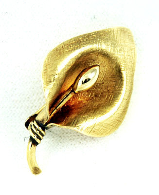 Windard Gold Filled Leaf Pin Signed Vintage