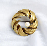 Winard Gold Filled & Pearl Wreath Pin