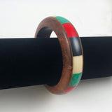 Vintage Wood Inlaid Bangle Bracelet Vintage