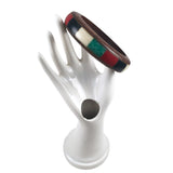 Colorful Wood Inlaid Bangle Bracelet Vintage