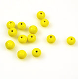 Yellow Lamp Work 10mm Glass Beads