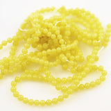Yellow Glass Round Beads - 4mm Vintage 