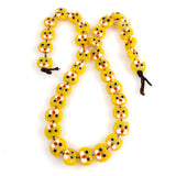 Cat beads yellow glass