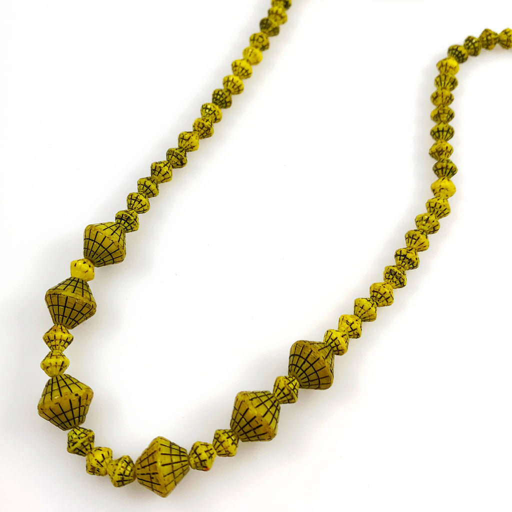 Yellow Czech Glass Antique Necklace