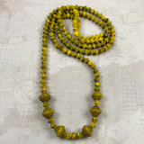 Antique Czech yellow glass necklace