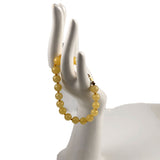 Yellow Jade Beaded Bracelet 14K Clasp